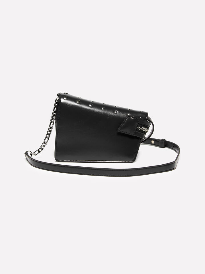 Black asymmetrical bag with studs - null - Black | Sisley image number 3